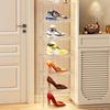 Transparent acrylic shoe box with lid, magnetic suction side opening door, shoe storage box