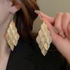 Metallic Texture Leaf Sequins Fringed Ear Hook Earrings Personality Temperament Earrings