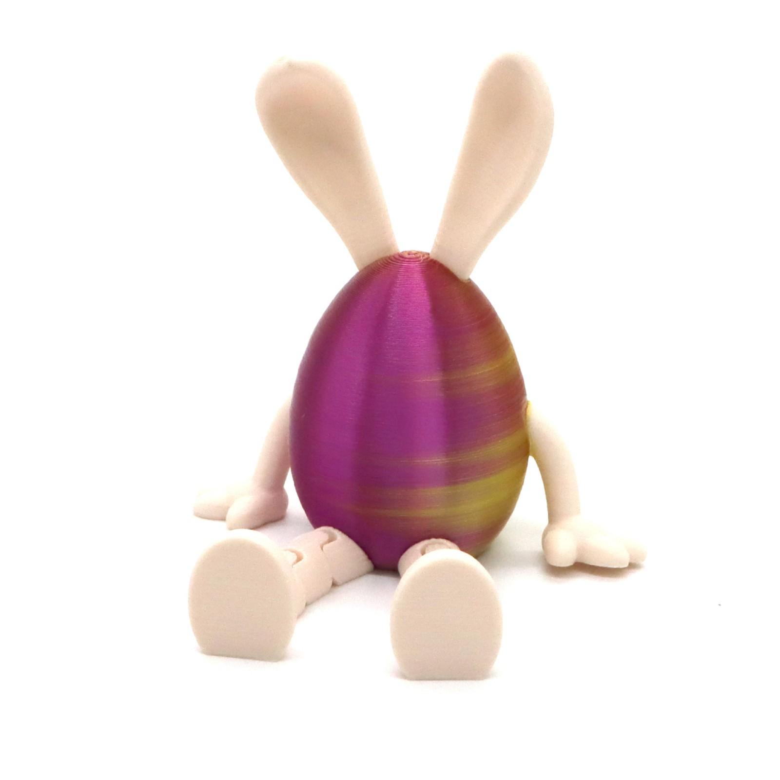 3D Printed Movable Easter Bunny Egg Toy, Creative Gift, Bunny Egg Ornament One Size