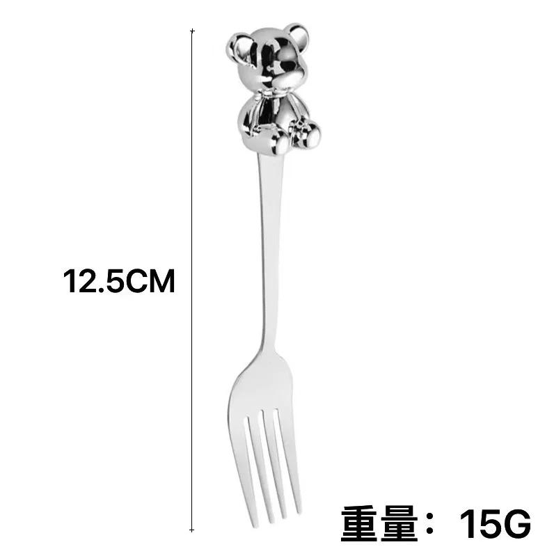 

Creative Cute Bear Coffee Dessert Spoon Fork Stainless Steel Coffee Stirring Tea Dessert Scoop Cute Cartoon Bear Dinner Spoon XL