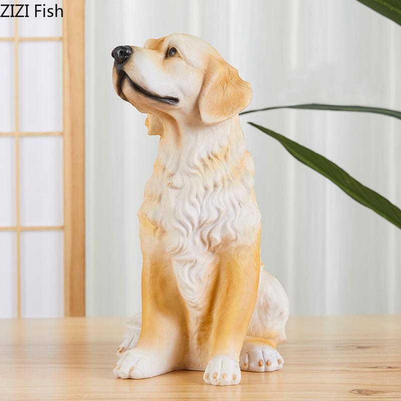 Golden Retriever French Bulldog Statue Simulated Animal Ornaments Desk Decoration Creative Puppy Sculpture Room Aesthetic Decor
