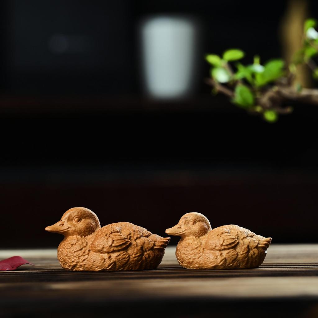 Hand-Carved Middle Finger Yellow Duck Desktop Ornament