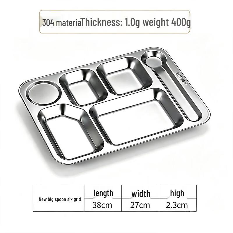 Chuangxun 304 Stainless Steel Divided Canteen Tray