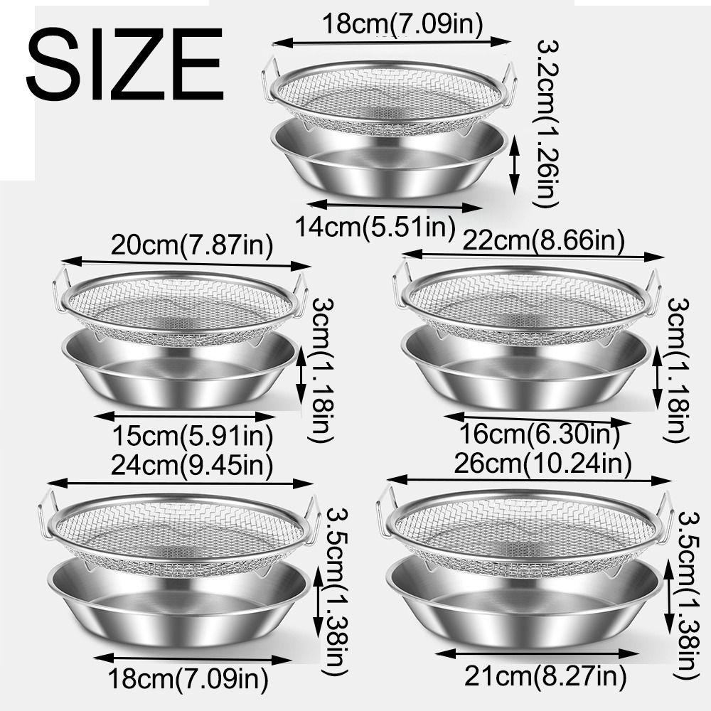 18-26cm Síťovaný odkapávací koš Nerezový Stojan na odkapávání smažených potravin Domácnost