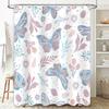 Beautiful Butterfly and Floral Design Waterproof Shower Curtain for Bathroom Decor Pink Blue Purple White