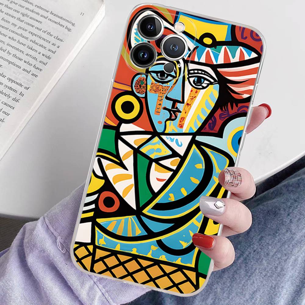 Picasso Abstract Art Transparent TPU Phone Case For IPhone 17 11 12 13 14 15 16 Pro Max 16 Plus Cover