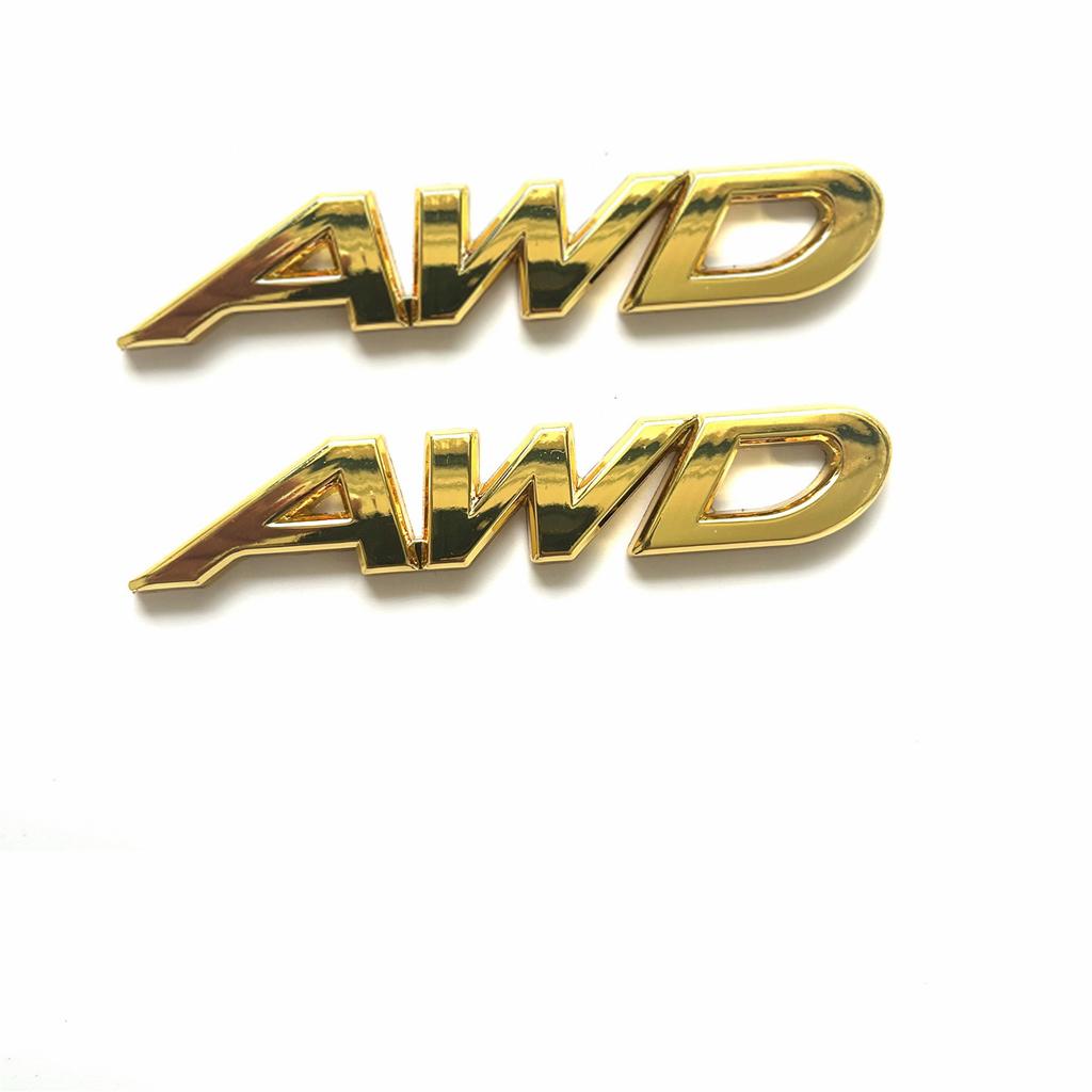 3D Metalowe Litery AWD Logo Emblemat Bagażnika Samochodu Odznaka Błotnika Naklejka Akcesoria