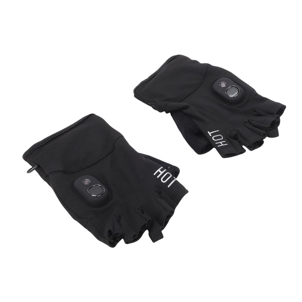Fingerless Heated Gloves Cordless Portable Re Able Half Finger Heated Gloves for Working Studying Fishing