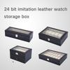 Watch Storage Box, 6 Compartments PU Lther Watch Box with Removable Cushion and Metal Lock, Watch Display Box Jewelry Box