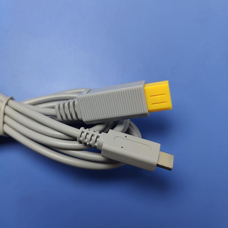 1 stk 2M Grå Kabel For Wii For Wii U Vert Pd Strømkabel Ladekabel Ledninger Reparasjonstilbehør
