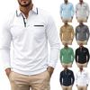 Herrars Färgblock Långärmade Toppar Herrars Ledig Mode Långärmade Toppar