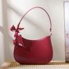 Elegant retro red commuter shoulder bag for women, 2024 new niche bridal bag, large-capacity underarm bag