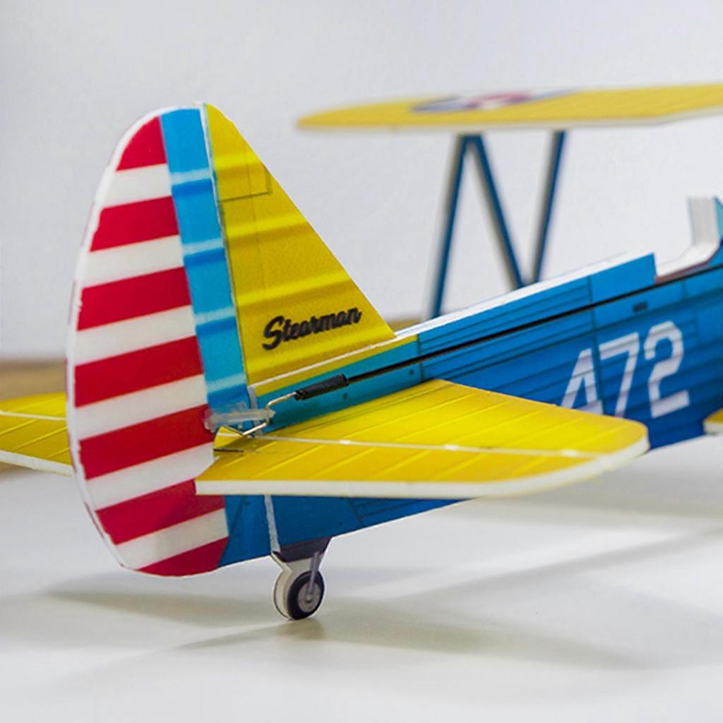Dancing Wings Hobby E25 Stearman PT-17 Kaydet 450mm Wingspan PP Material Remote Control Airplane Biplane Flying Wing KIT/ KIT+Power Combo - KIT