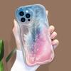 Kreslený vzor krémová textura pouzdro vlnitý okraj měkký silikonový kryt pouzdro na telefon pro iPhone Samsung Huawei Honor Xiaomi Redmi Infinix Tecno