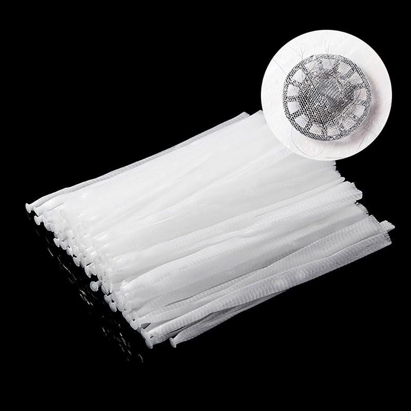 100Pcs Bathroom Shower Drain Cover Net Bag Hair Prevent Filter Sink Strainers