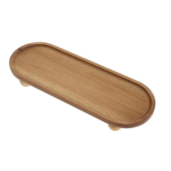 Wooden Display Tray Small Riser Pedestal Stand Rustic Elevated Tray Wooden Riser for Jewelry Perfumes Candles Plants Farmhouse Tabletop Decor