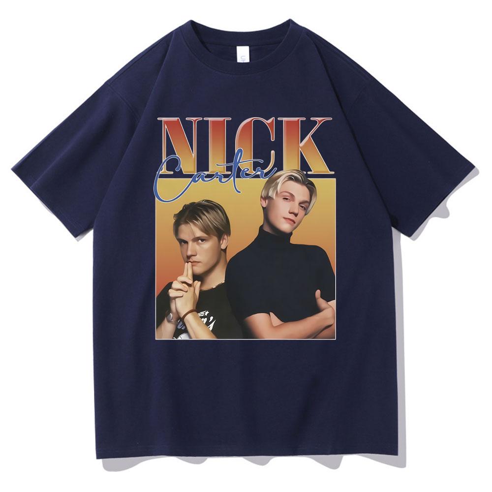 Rock Band Backstreet Boys Nick Carter Print Tshirt Male Vintage T Shirts Mens Cotton Tees Men Womens Hip Hop Oversized Tshirt