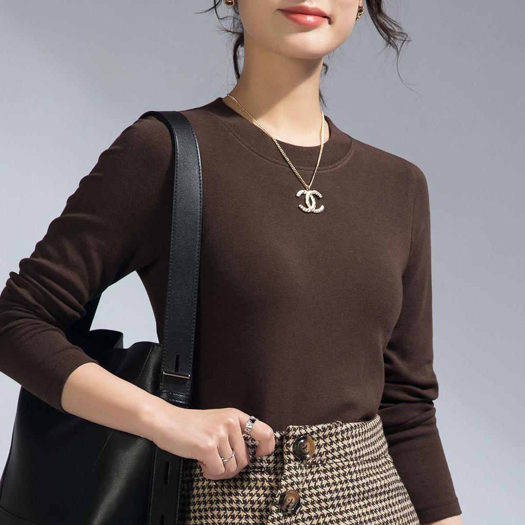 Women's Merino Wool Summer Base Layer: Black Long Sleeve Round Neck Slim Fit T-shirt (2025 Collection)