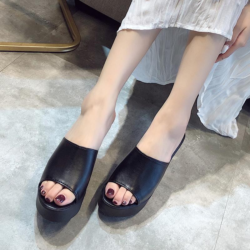 Fashion Aphixta 2025 Summer 7cm Chunky Heels Slides Women Mules White Design Platform Slippers Sandal Cool Peep Toe Shoes Female