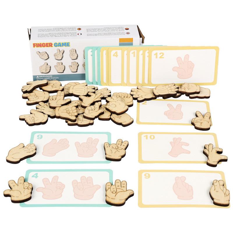 

Wooden Gesture Shape Matching Blocks Educational Toy For Kids Learning And Development