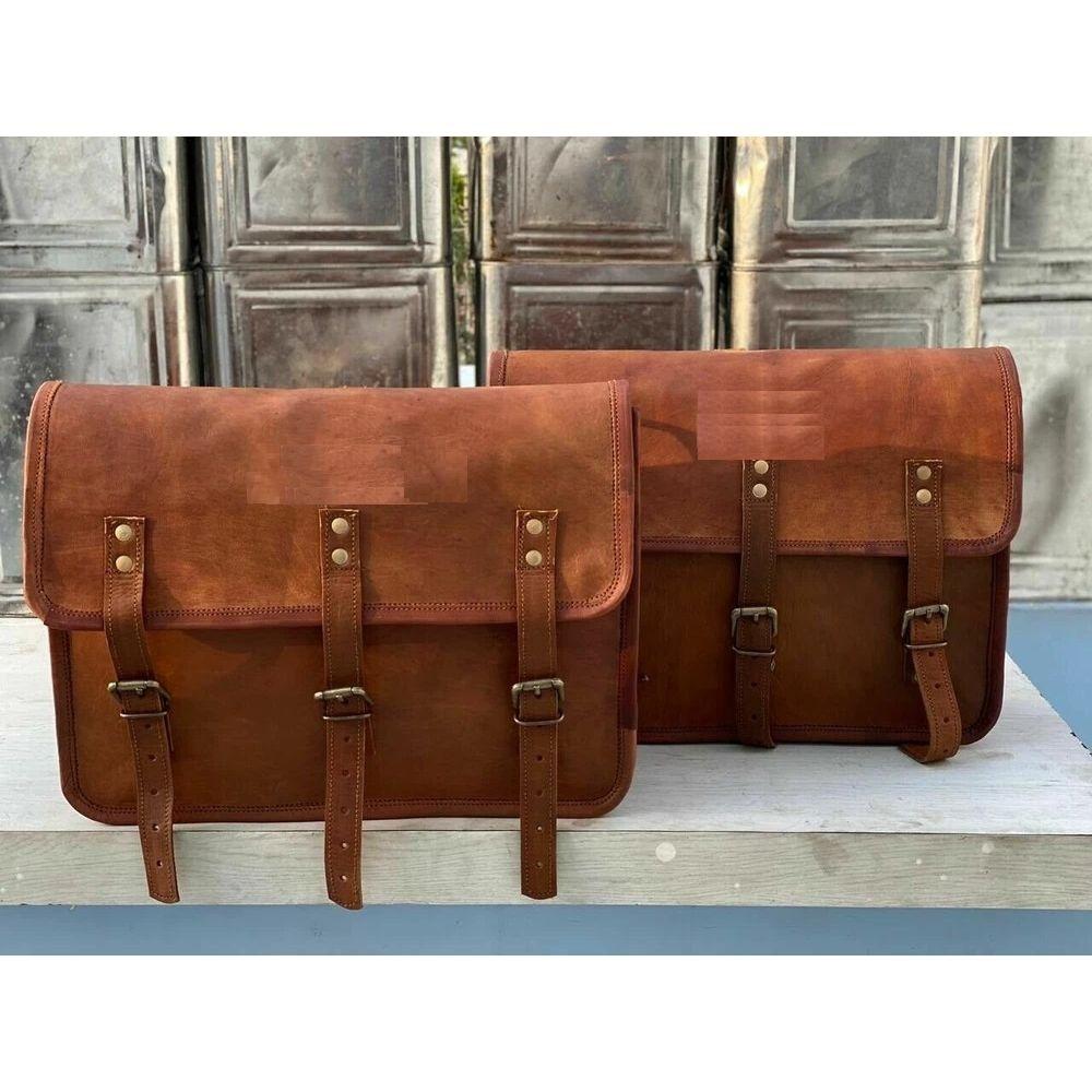 Leather Pouch Panniers Saddle 3 2+1 Bags 3 Motorcycle Saddlebags 3 Side Pouch