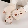 Capybara Gloves Half Finger Women Mittens Kawaii Plush Gloves  Male