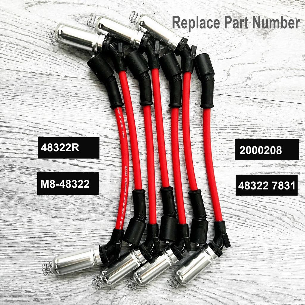 10.2mm 48322 Spark Plug Ignition Wire Cable For 2000-2009 CHEVY GMC Cadillac V8