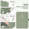 2026 Planner, Weekly and Monthly, A5 Size (5.7" x 8.3"), Jan 2026 - Dec 2026, Calendar, To-do List, Agenda, 12-Month Tabs, Hardcover, 100 GSM Thick