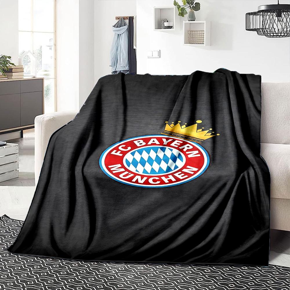 FC Bayern München Wappen Kunst Decken Flanell Bedruckt Atmungsaktiv Warm Überwurf für Zuhause Büro Bettwäsche 0708a125