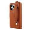 Etui Portfel Skórzany z Miejscami na Karty i Zamkiem Błyskawicznym Etui Klapka na Telefon dla IPhone 17 16 15 14 13 12 11 Pro Max Plus Promax 16e Pierścień Smycz Portmonetka