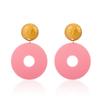 Chic Colorful Geometric Resin Circle Earrings For Women Trendy And Elegant Style