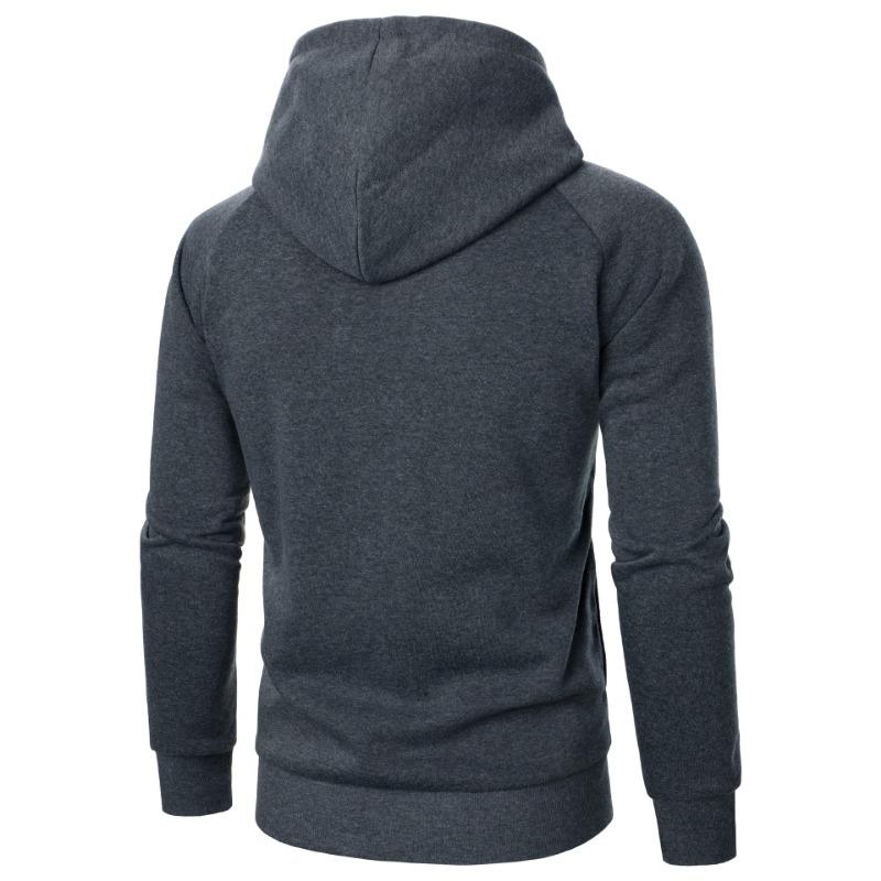 New Jacket Side Zipper Hooded Sweatshirt Men's Solid Color Jacket Fashionable Casual Cardigan Sweatshirt