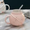 Creative Planet Mug Spherical Ceramic Water Cup Coffee Cup Milk Cup with Lid Water Cup Personality Gift