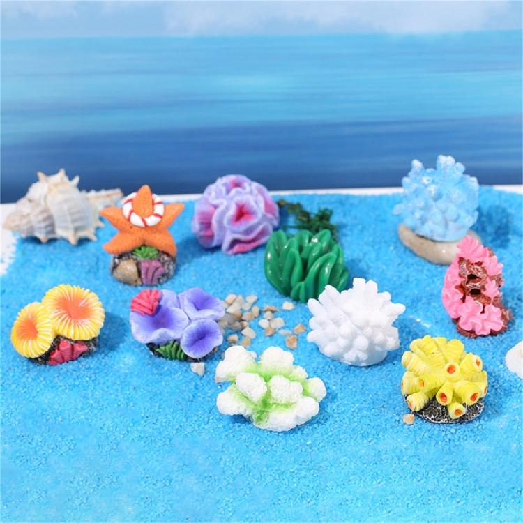 Aquariums Decoration Set of 11 Resins Simulated Coral Seaweed Plant Miniatures Ornaments for Fish Tanks Accessories