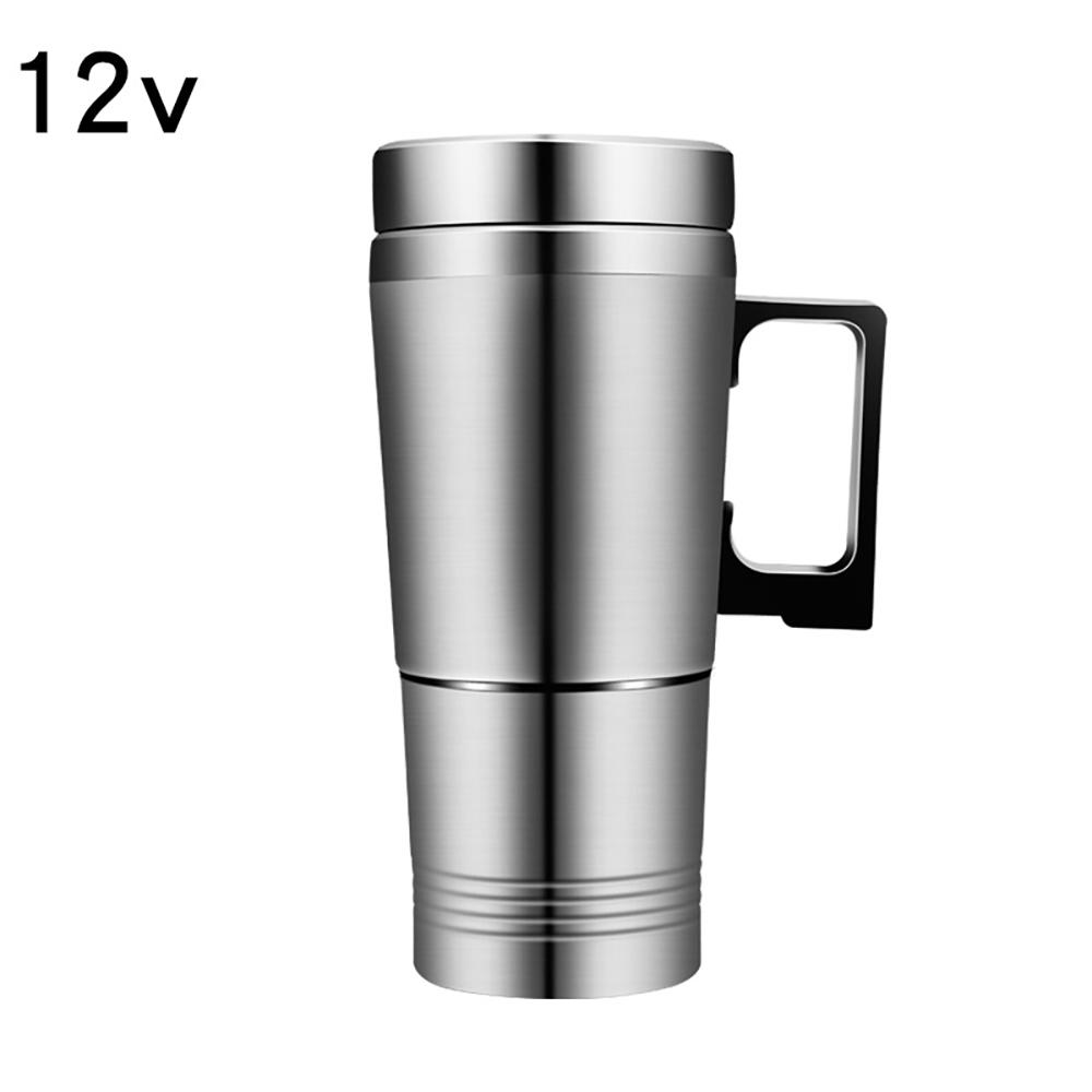 12V/24V Car Electric Heating Mug Water Heater Thermos Stainless Steel Heating Kettle Electric Heating Water Cup Car Water Heater