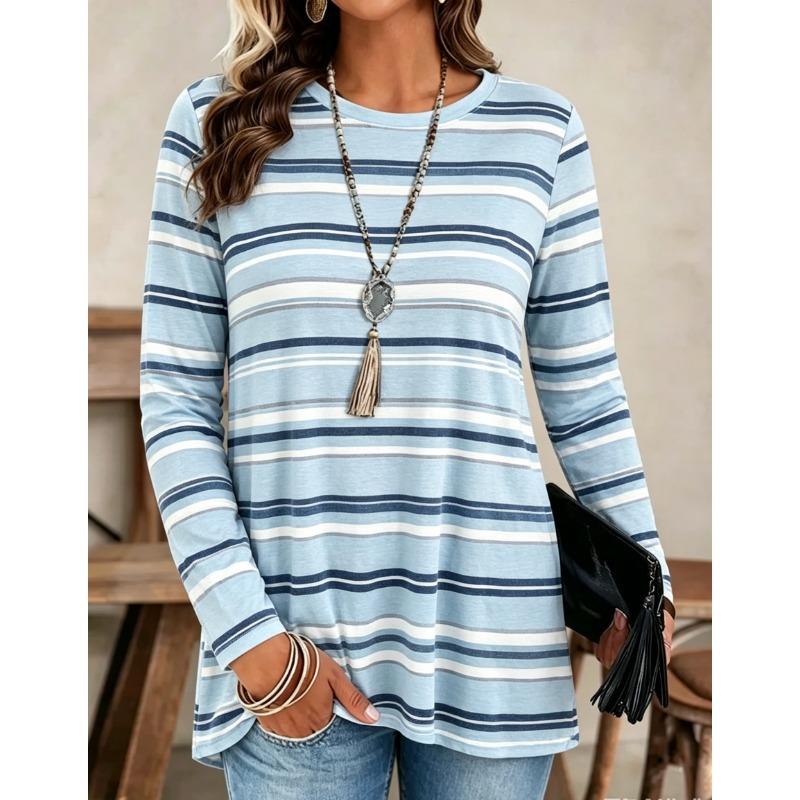 Autumn and winter women s long-sleeved O-neck T-shirt L