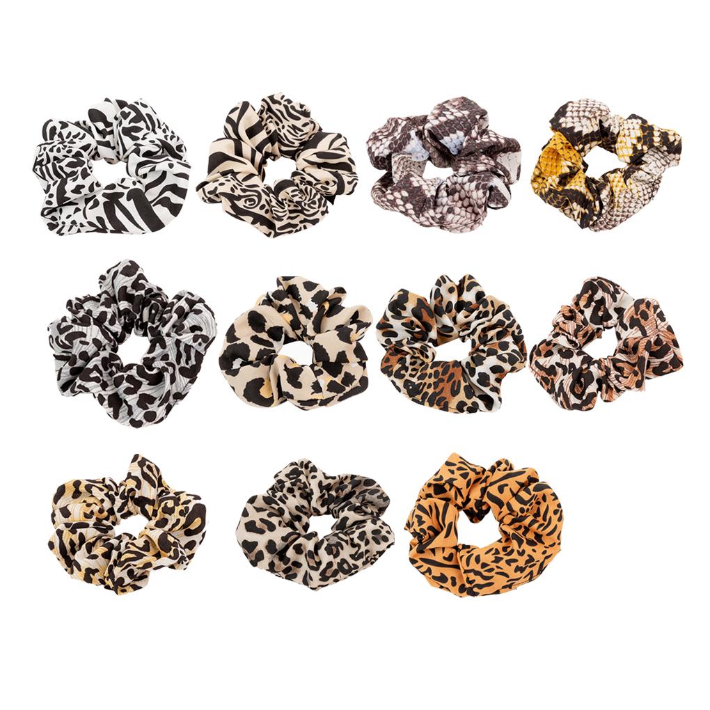 Large Hair Scrunchies Leopard Print Thick Stretchy Adjustable Ponytail Holder Bobbles Hairs Band Accessories Multi Color