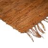 Orange Braided Leather Living Room Rug 60x90