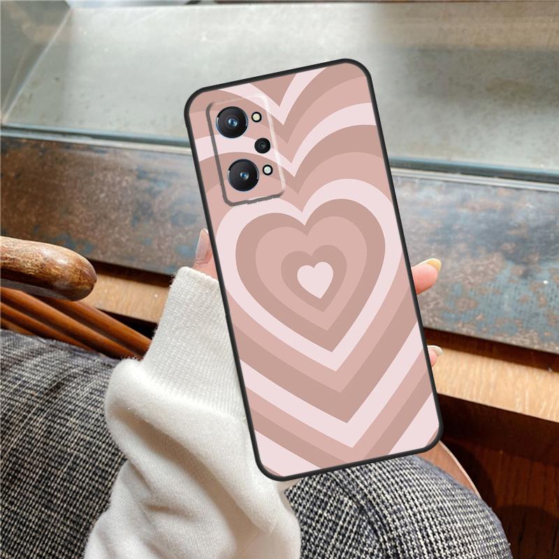 Sage Green Coffee Love Heart Latte Case For Realme 12 Pro Plus 11 13 14 C63 C61 C55 C51 C53 C25 C65 C67 C71 C75 GT6 GT7 15 Pro