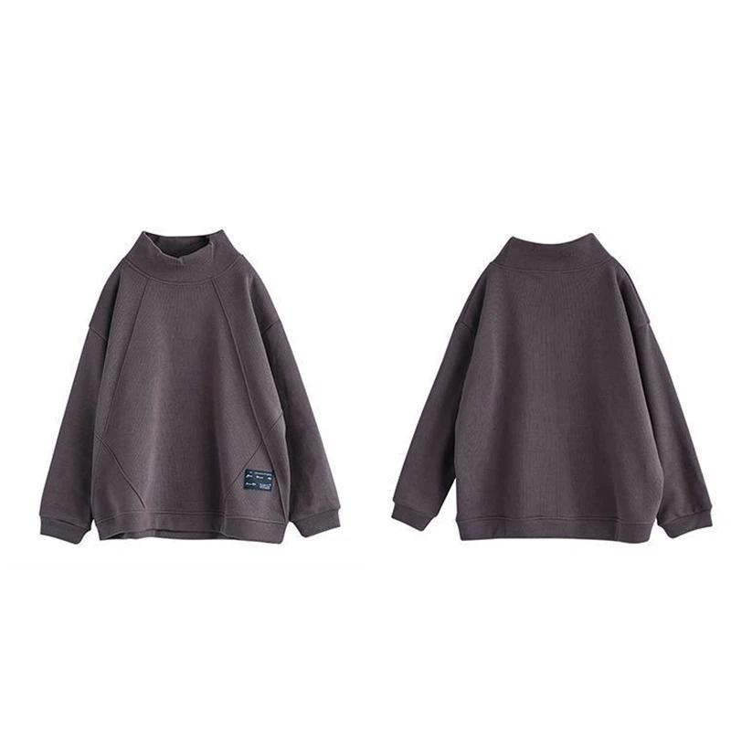 Women's Mock Neck Sweatshirt Casual Loose Fit Pullover Top