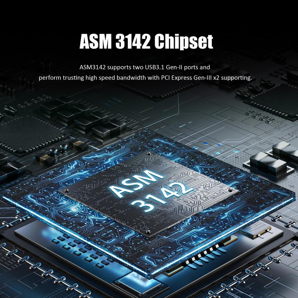 GLOTRENDS U3142CX1 10Gb USB Gen2 naar PCIE X1 Uitbreidingskaart met ASM 3142 Standaard en Low Profile Beugel 2-Poorts 3.1 Type-C Chip,