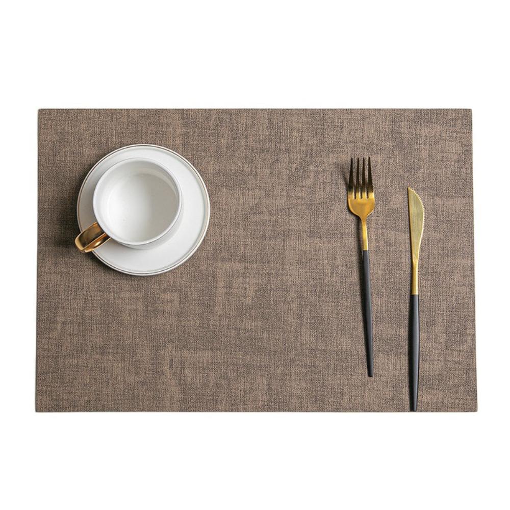 

4pcs Rectangular Placemat PU Leather Coasters Kitchen Supplies Tableware Mat Dinning