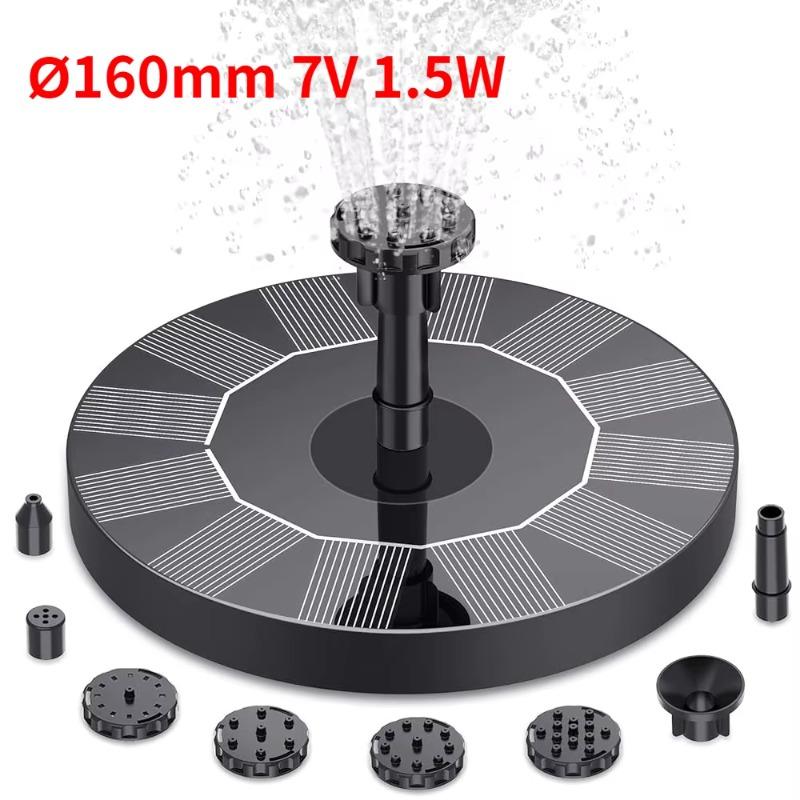 3.5W Solar Bird Bath Water Fountain Pump, with 6 Nozzles DIY Garden Ponds Pool Water Features, Ideal Outdoor Landscape Accessory