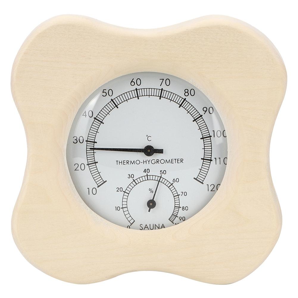 

Sauna Room 2 In-1 Wood Thermo Hygrometer Thermometer Hygrometer Steam Room Accessories