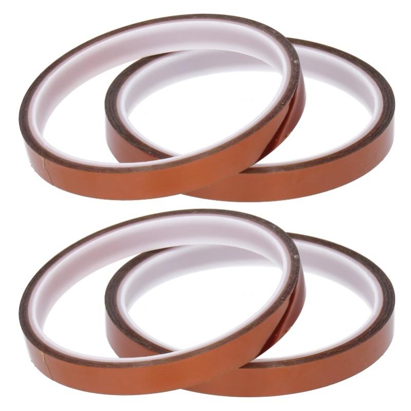 4Pcs Heat Resistant Polyimide Tape YellowBrown For 3D Printer Heating Bed Board
