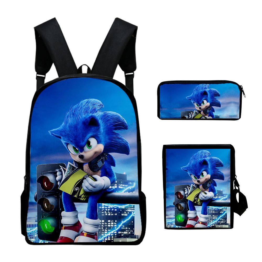 Zestaw plecaków Sonic The Hedgehog z drukowanym w 3D motywem kreskówkowym do codziennego użytku