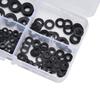 250Pcs Nylon Washers Black Flat Washer Assortment Kit Sealing Spacer Gasket for Household M2‑M6 Ring Washers Set