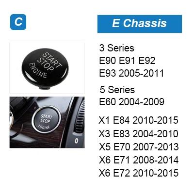 Carbon Fiber Engine Start Button Sticker for BMW 3 Series 5 Series X1 X3 X5 X6 2004-2024