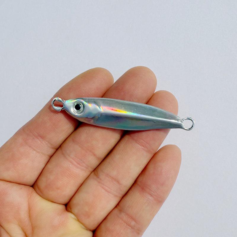 Luminous Blue Knife Iron Plate Lure with Double Hooks for Long Casts, Sea & Freshwater Fishing.