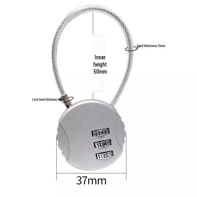 Mini Steel Wire Padlock for Gym, Backpack, Luggage, and Helmet